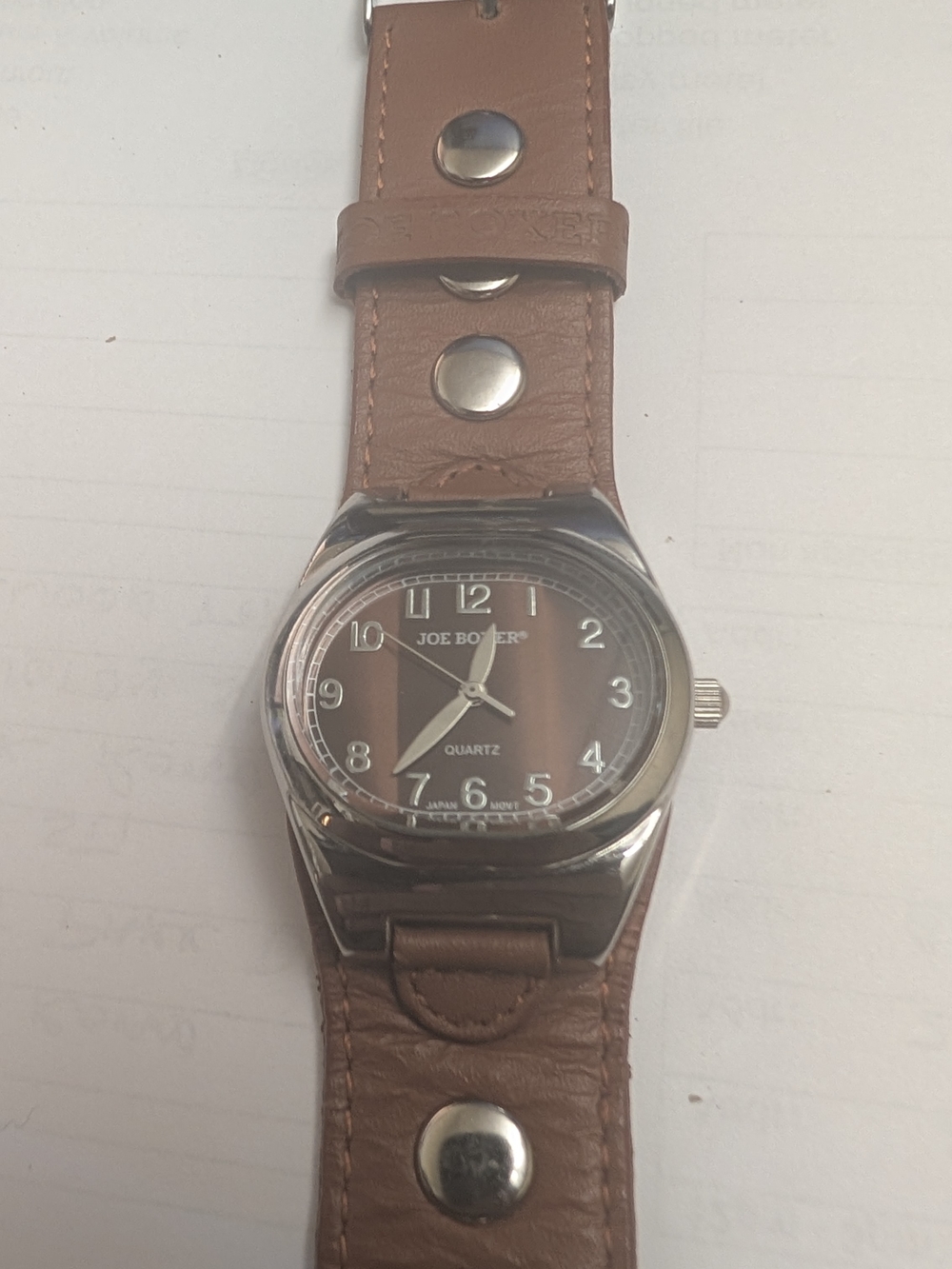 Joe Boxer Brown Dial Brown Leather Strap Men's Quartz Watch